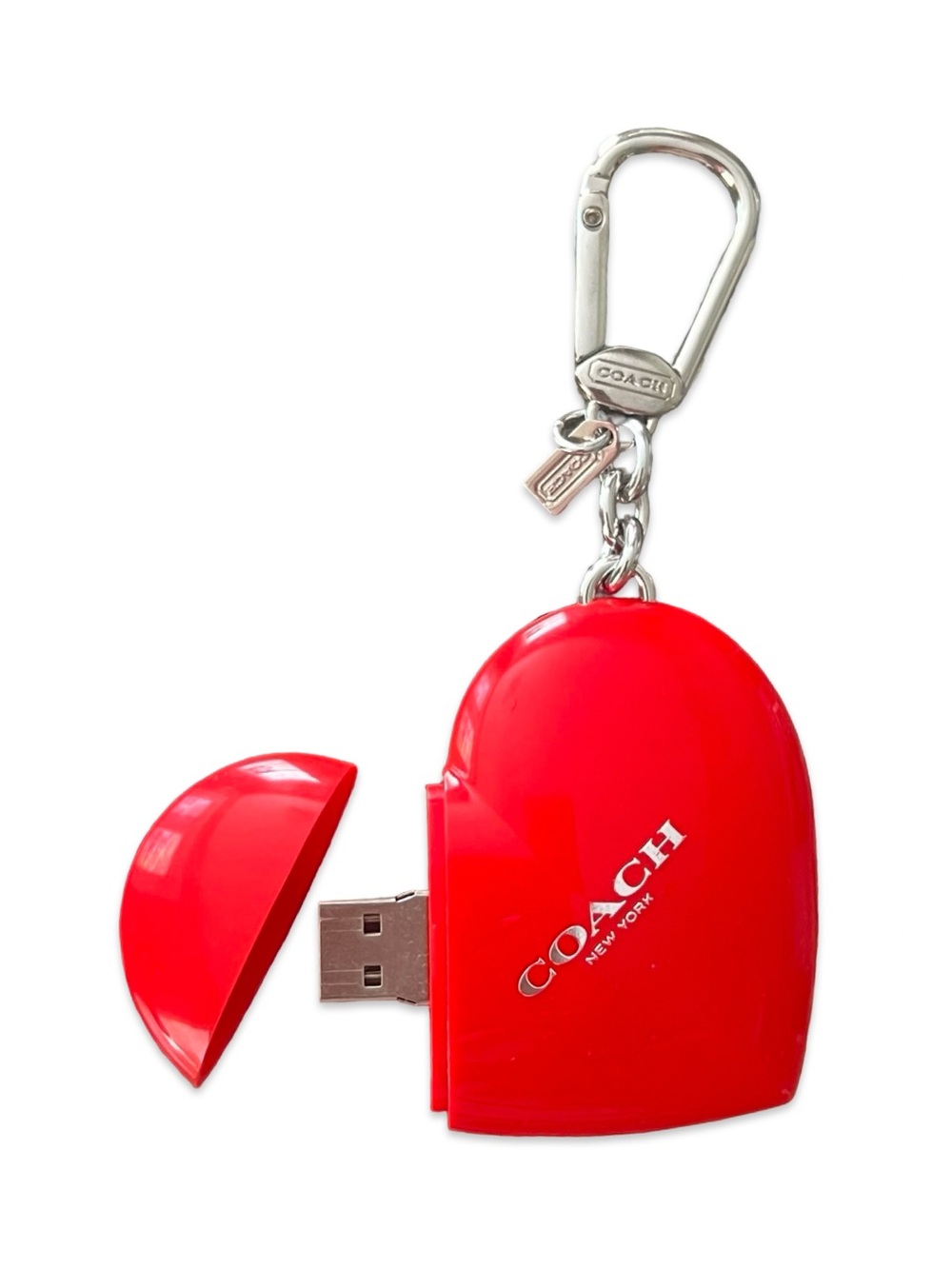 Vintage COACH Red Heart USB Keychain Flash Drive 8Gb storage
